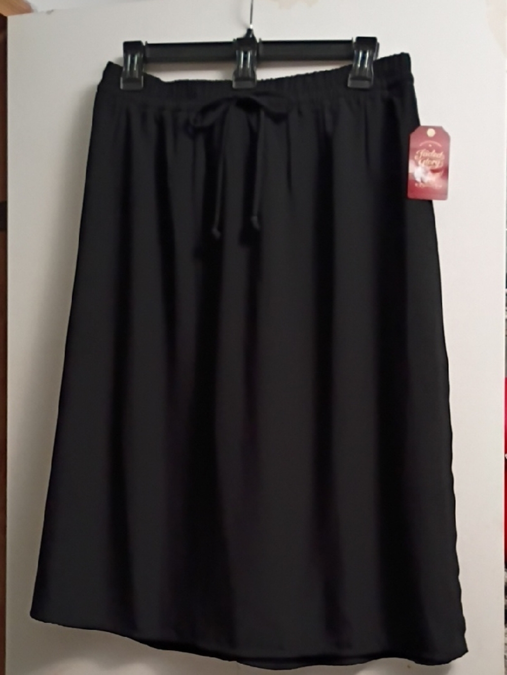 Faded Glory Black A-Line Drawstring Skirt